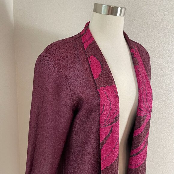 NEW $169 Chicos Travelers Womens Medium Reversible Crushed Jacket Deep Chianti - Picture 10 of 16